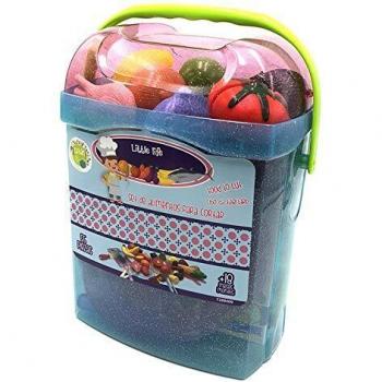 Tachan - Set alimentos de cortar 55 piezas en cubo transportable, azul