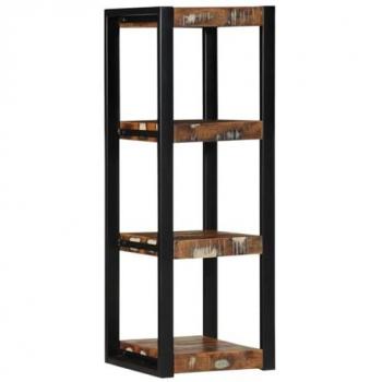 Multicolour Reclaimed Wood Wall Shelf 35x35x100 cm - Floating Storage Display Unit