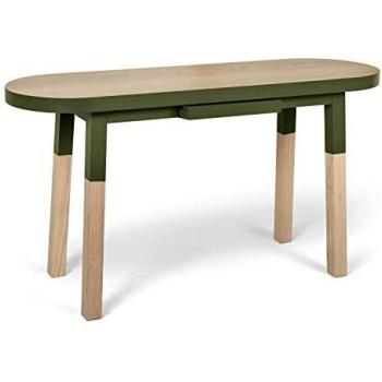 Consola Ovalada de Madera Maciza de Fresno 140 cm
