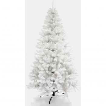 Árbol de Navidad Artificial Abeto Espumillón Blanco con Base Metálica 90/120/150/180/210/240cm
