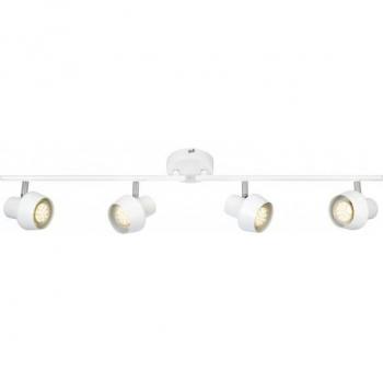 Plafón URN blanco 4 focos, Barra de focos de techo de 4 luces Blanca, GU10