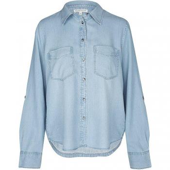 Camisa vaquera de mujer de manga larga lisa Tom Tailor