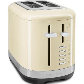 Tostadora KitchenAid 5KMT2109EAC, Doble Ranura Ancha, 980 W, Color Crema, 7 Niveles de Tostado