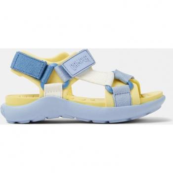 CAMPER Wous - Sandals for Girls - Blue, Yellow, White, Cotton Fabric, Size 26 and Size 8.5