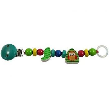 Hess 13706 - Cadena de madera de clip para chupete, diseño búho