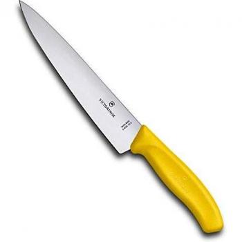 Victorinox Tranchiermesser Fibrox Blister Cuchillo TRINCHAR, 19 CM Amarillo BL 6.8006.19L8B, Unisex-Adulto