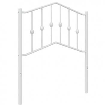 Cabecero de metal blanco 75 cm para dormitorio hogar, compatible con somier y estructura de cama