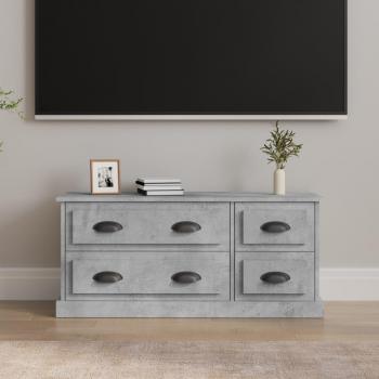 Mueble para TV de madera contrachapada gris hormigón 100x35,5x45 cm