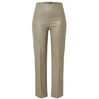Soaked in Luxury Women's Gray PU Kickflare Trousers, Size S