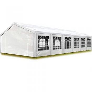 Carpa para fiestas TOOLPORT 6x12 m blanca, lona PE 350 N impermeable, con protección UV