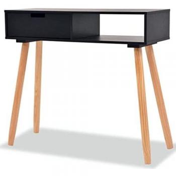 vidaXL Mesa consola de madera maciza de pino 80x30x72 cm negra