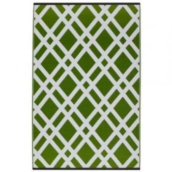 Fab Habitat Dublín - Alfombra, 90 x 150 cm, color verde lima y blanco