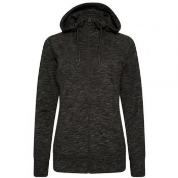 Dare2b Sudadera con Capucha Pull Through de Mezcla de Algodón y Cremallera Integral, Color Negro, Talla 14 Mujer