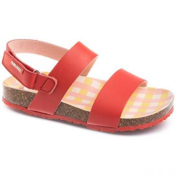 Sandalias Niña Pablosky de Leader-tech Rojo 423865 - Sandalias abiertas de niña en tejido con cierre adherente