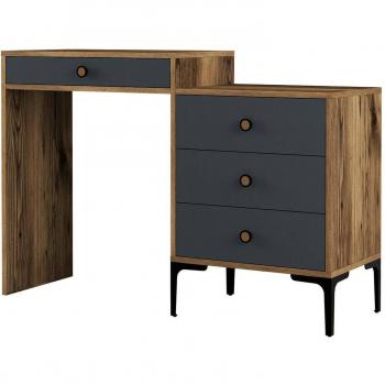 Consola Dmuntean Multiusos 124x40h85 cm Efecto Madera Nogal y Antracita