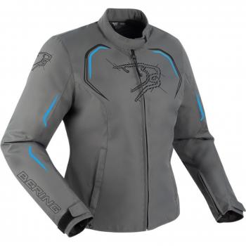 Chaqueta textil de motocicleta para mujer Bering Dundy impermeable Gris-Azul (40)