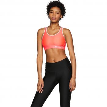 Under Armour Sujetador Deportivo para Mujer Agujero Medio, Mujer, 1307196-877, After Burn/Halogen Blue, Large