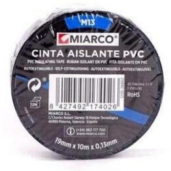 MIARCO 26667 - Cinta aislante de PVC Miarco M13 Azul 19mm x 20m x 0,13mm