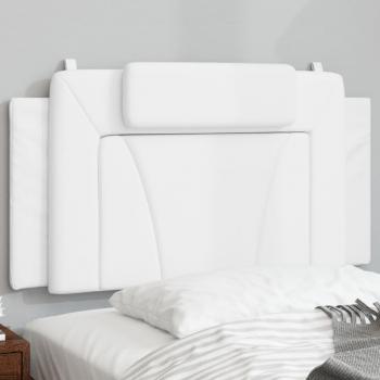 Cabecero de cama acolchado en cuero sintético blanco de 100 cm