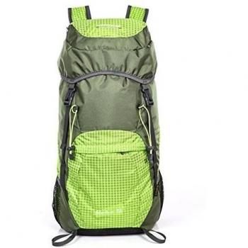 Plegable impermeable mochila de senderismo - Viajes de 35L Ultralight Backpacking Mochilas - outdoor camping escalada ciclismo deportes Viajar Mochila - Mochila Ligera, plegable y bolsa - Day Pack Carry On de trekking para mujer hombre, verde