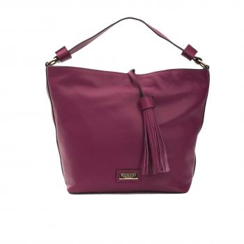 Pompei Donatella Burgundy Leather Shoulder Bag