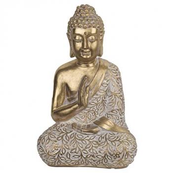 Figura de Buda Rezando Dorado de Resina 38x18x24cm - Signes Grimalt
