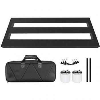 Neewer Mediana Tablero de Pedal de Aleación con Bolsa de Transporte Duradera y Cinta de Sujeción Tablero Ligero de 50x19 centímetros para Pedales de Efecto de Guitarra