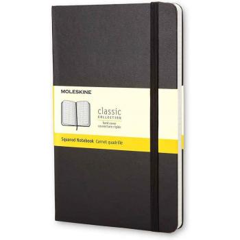 Cuaderno Moleskine Clásico Grande Cuadrícula Tapa Dura Negro 13cm x 21cm