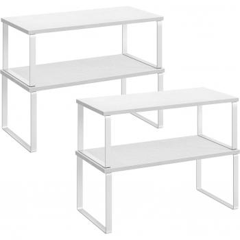 Juego de 4 Estantes para Especias, Blanco Nieve y Blanco Nuage / 19,5 x 39,7 x 15,8 cm; 18,5 x 39,7 x 13,7 cm