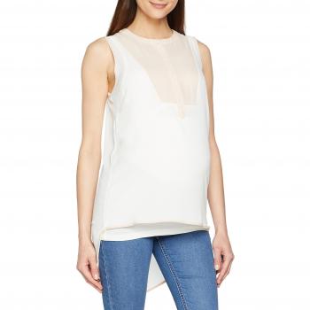 MAMALICIOUS Mlnancy Lia S/l Woven Top Nf, Camiseta de Tirantes Premamá para Mujer, Blanco