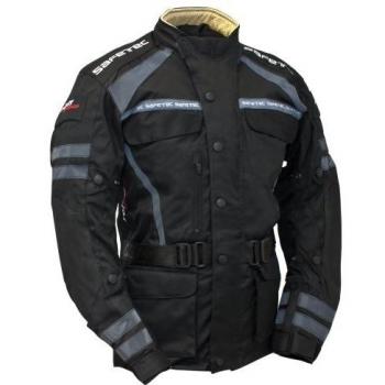 Roleff Racewear Chaqueta de Motorista de Tela, Negro, XL