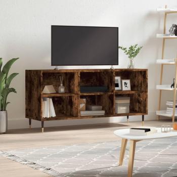 Mueble de TV de madera de ingeniería en color roble ahumado, dimensiones 103,5x30x50 cm