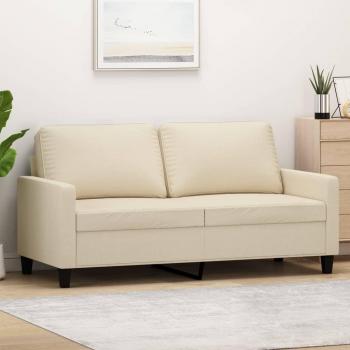 Sofá de 2 plazas en tela color crema de 140 cm