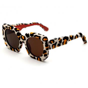 Marni Jellyfish Lake Delacouri Leopard Sunglasses, Multicolor female, Size: 56 MM