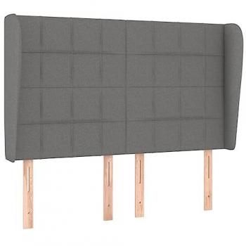 Cabecero con orejas de tela gris oscuro 147x23x118/128 cm vidaXL - Gris