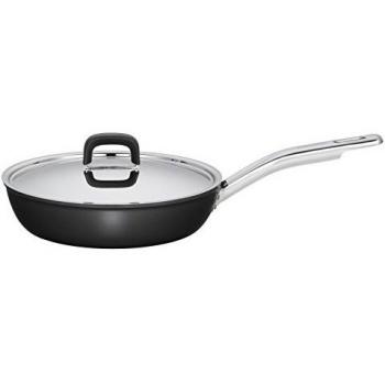 FISKARS Cazuela para saltear para Gas, Acero Inoxidable, Negro, 26 cm