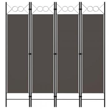 vidaXL 4-Panel Room Divider Anthracite 160x180 cm