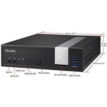 SHUTTLE XPC Slim DX30, Intel Apollolake Celeron J3355, Gigabit LAN, Dual COM Port, Fanless Design, DDR3L SODIMM Max 16GB