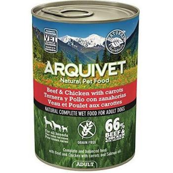 Arquivet Comida Húmeda para Perros Adultos, Ternera y Pollo 460 g