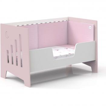 Cuna de colecho 5 en 1 Alondra Omni XL convertible en sofá y cama (70x140 cm) rosa