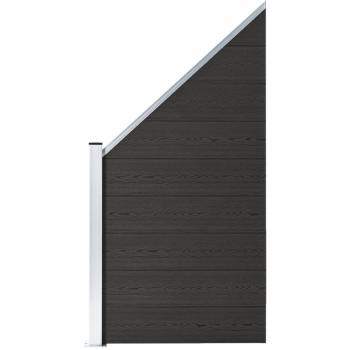Panel de valla WPC negro 95x(105-180) cm