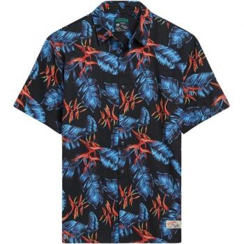 Superdry Men's Short Sleeve Hawaiian Shirt - Dark Navy Fire
