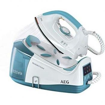 AEG DBS3370 Centro de Planchado, 5 Bares de presión, Golpe 120g/min, Depósito de 1.2L, 3 Niveles de Vapor, 84 Orificios, Apagado Automático, Lista en 90seg, 2.35 W, Suela de cerámica, Azul