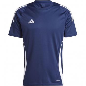 Camiseta de fútbol Adidas Tiro24 hombre azul, manga corta, diseño moderno, tejido ligero y transpirable, logotipo de Adidas en el pecho