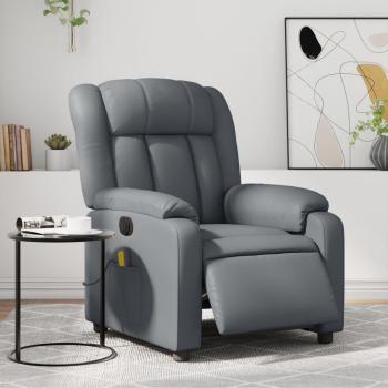 Sillón de masaje reclinable eléctrico de cuero sintético en negro, crema y marrón, cómodo para dormitorio y relax