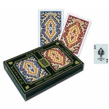 Cars- KEM Paisley Narrow Standard Index, Set de 2 Barajas de Cartas de Bridge, Color One Colour