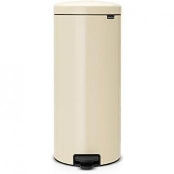 Brabantia Bin newIcon Cubo de Basura con Pedal, Acero Inoxidable, Almendra, 30 l