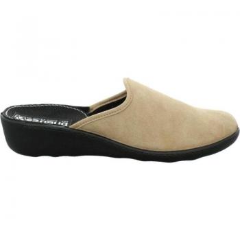 Cómoda Zapatilla cerrada de casa para mujer AVIGNON-315 de Westland en suave tejido Amaretta beig, con piso flexible y antideslizante, antigua línea Romilastic de Romika, altura tacón bajo