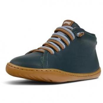 Camper Peu Cami Boys' Boots - Dark Green Smooth Leather, Size 29