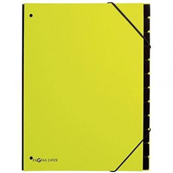 Carpeta de escritorio Pagna Trend A4, 12 compartimentos, con goma elástica, verde lima